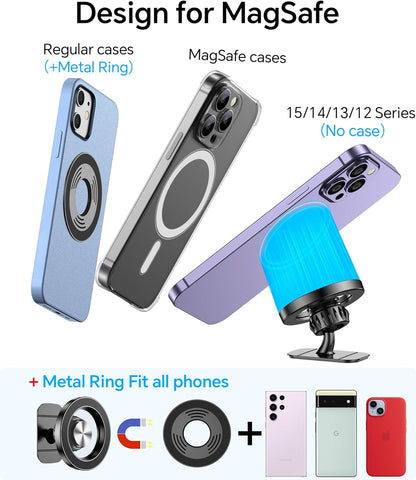 For Magsafe Car Mount【20 Strong Magnets 】Magnetic Phone Holder for Car Phone Holder Mount Dash【360°】Cell Phone Holder for Car Accessories,Car Mount for Iphone 16 Pro Max 15 14 13 12 plus Magsafe Cases